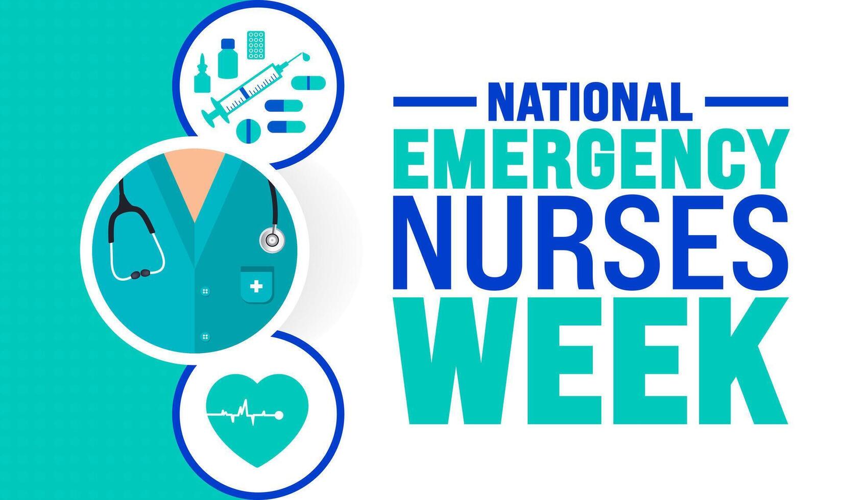 National Emergency Nurses Week background or banner design template is observed every year in October. Holiday concept. Template for card, poster, placard, template. eps 10 vector