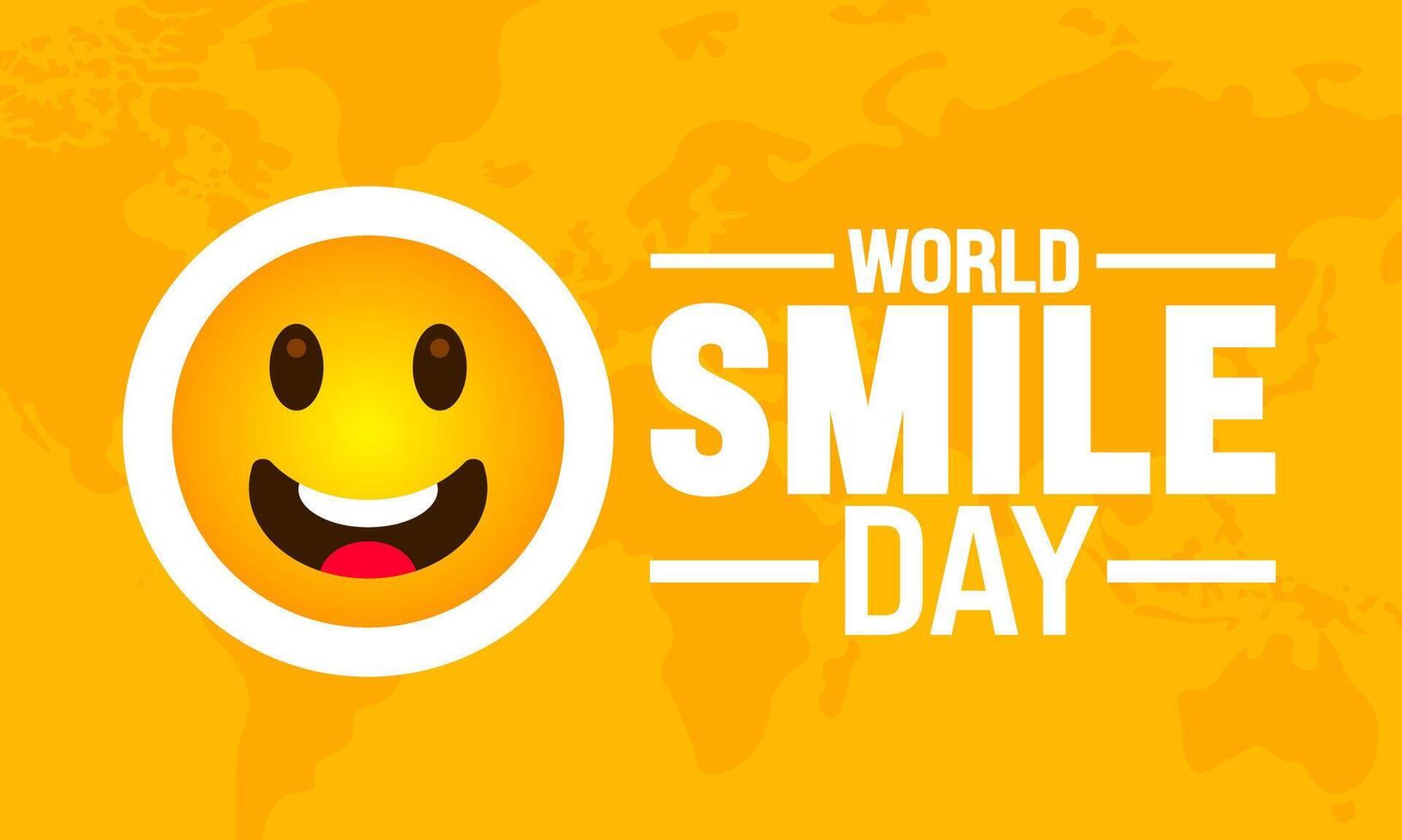 World Smile Day background or banner design template is observed every year in October. Holiday concept. Template for card, poster, placard, template. eps 10 vector