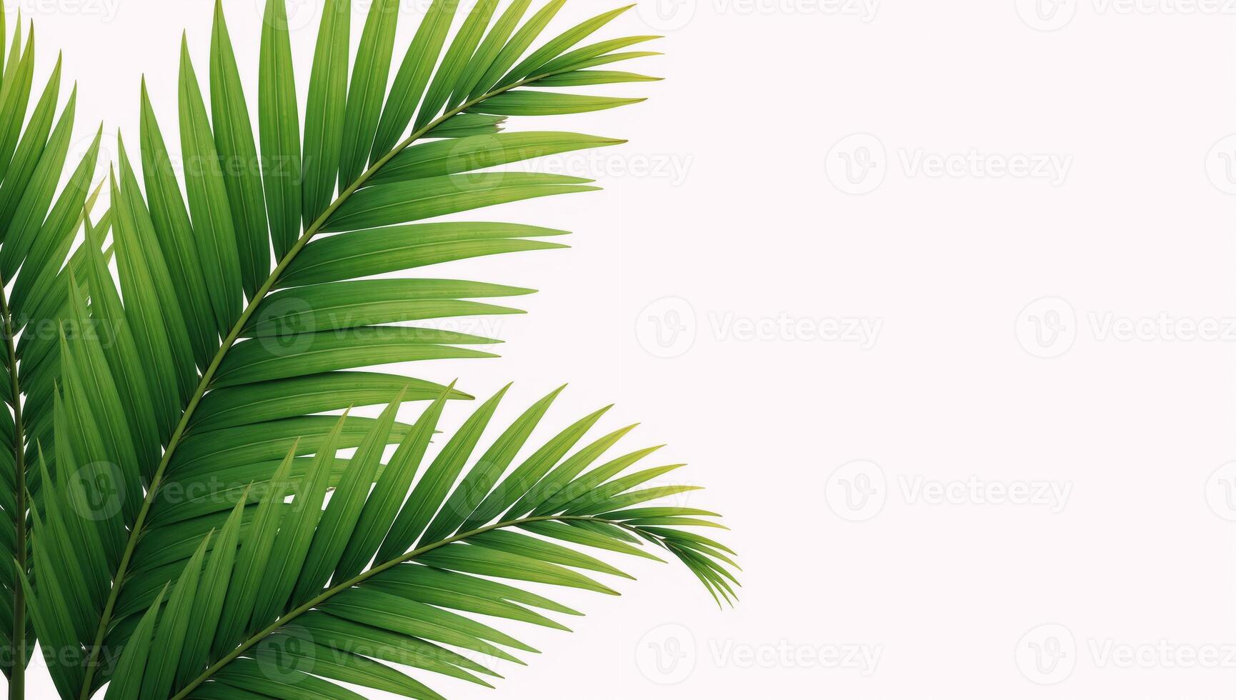 Illustrated palms with empty right half for textgraphics against a clean white backdrop photo