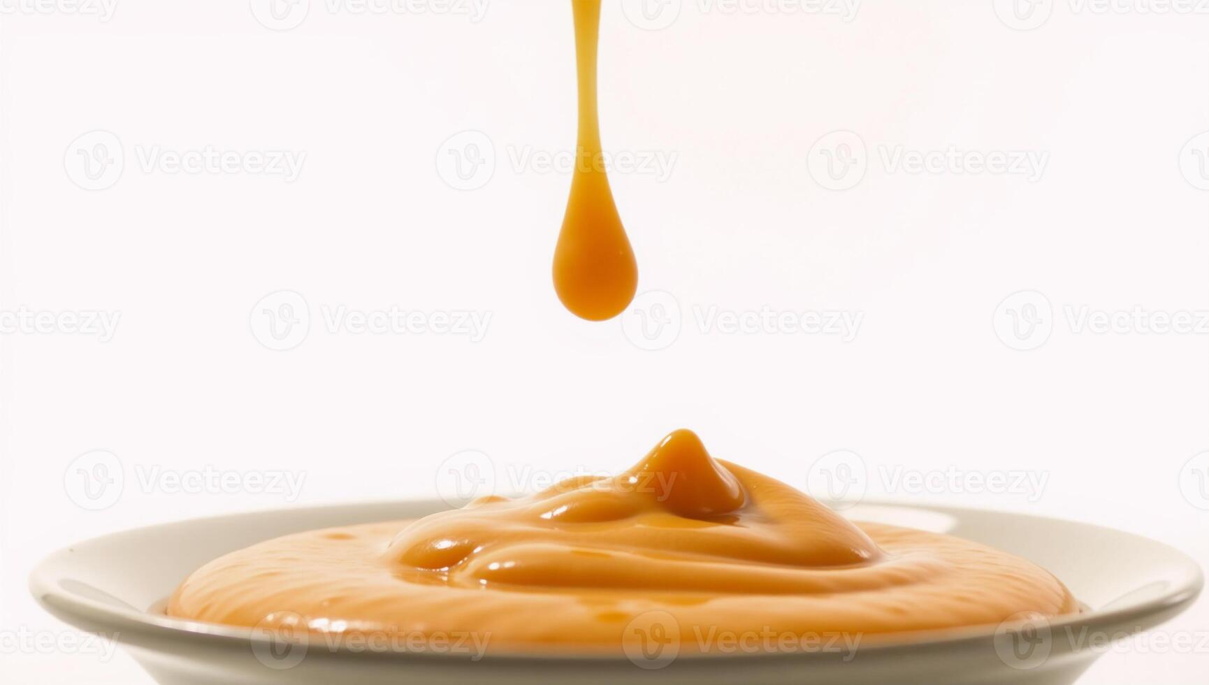 Cheddar cheesesplashed cheese sauce midair photo
