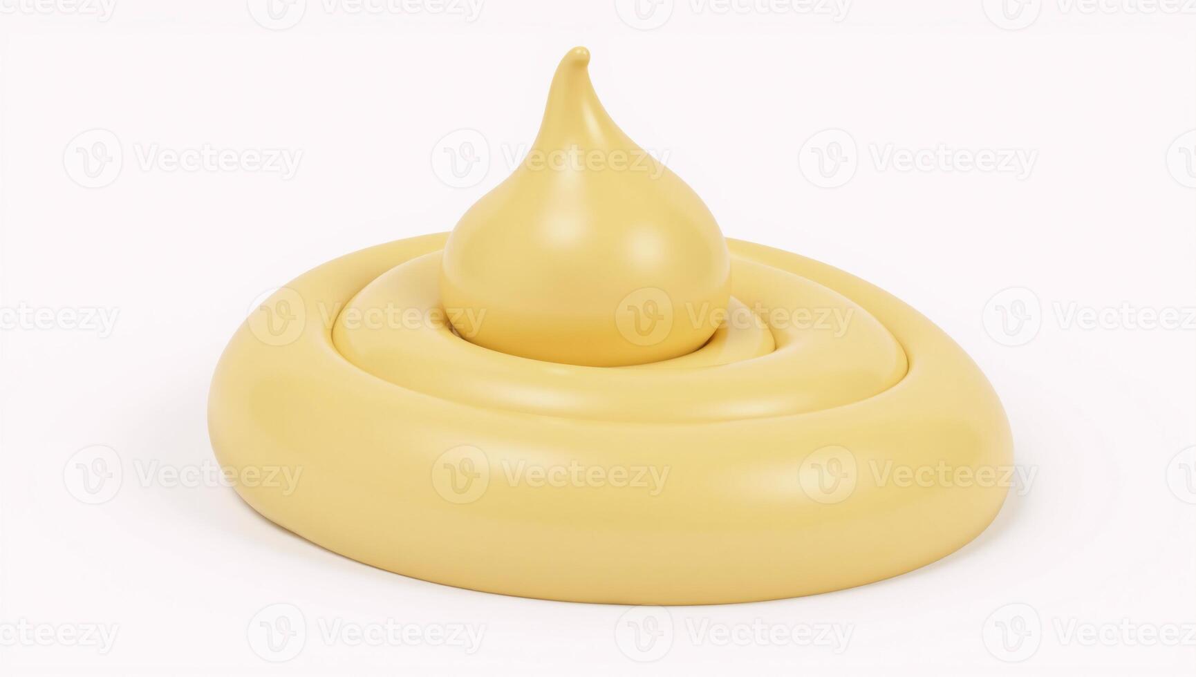 Melted cheesebuttercream rendered as a 3D object on a white background with clipping path for seamless integration photo