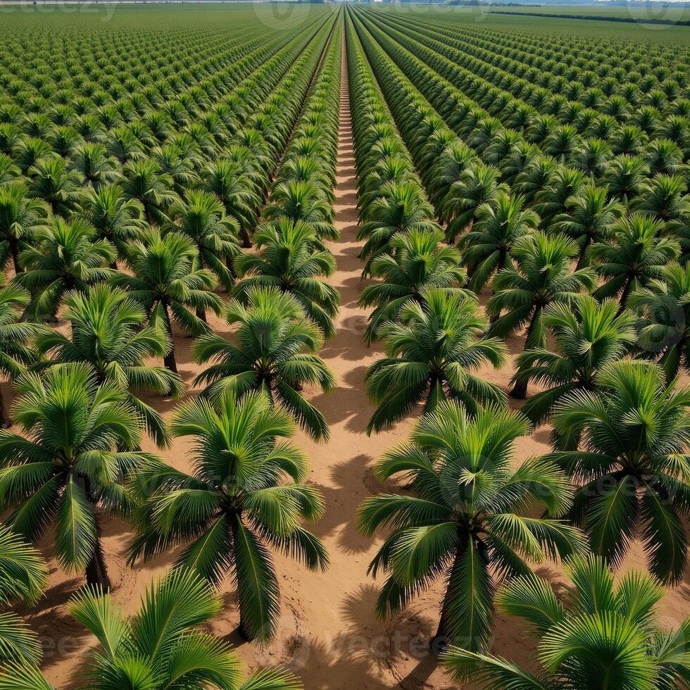 Aerial imagery showcases an eastern palm plantation landscape photo