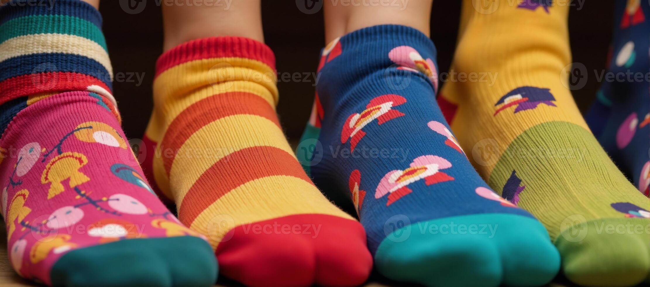 Colorful mismatched socks collection photo
