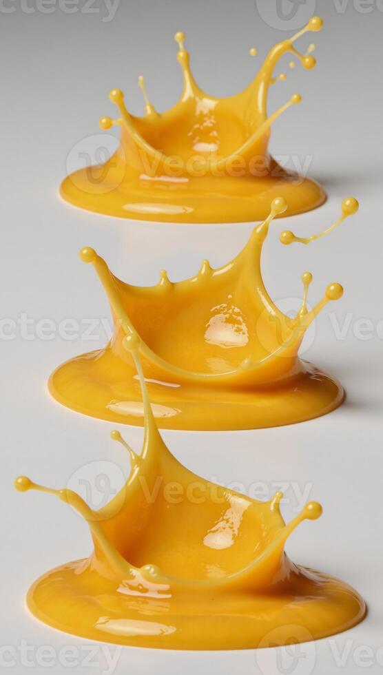 Melted cheese splash cutout isolated and set as a threeinone design photo