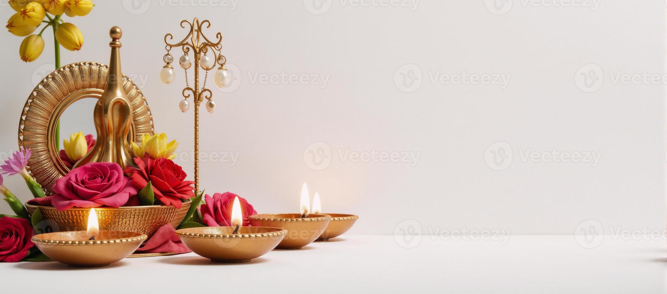 Diwali product display rendered in a bright minimalist style photo