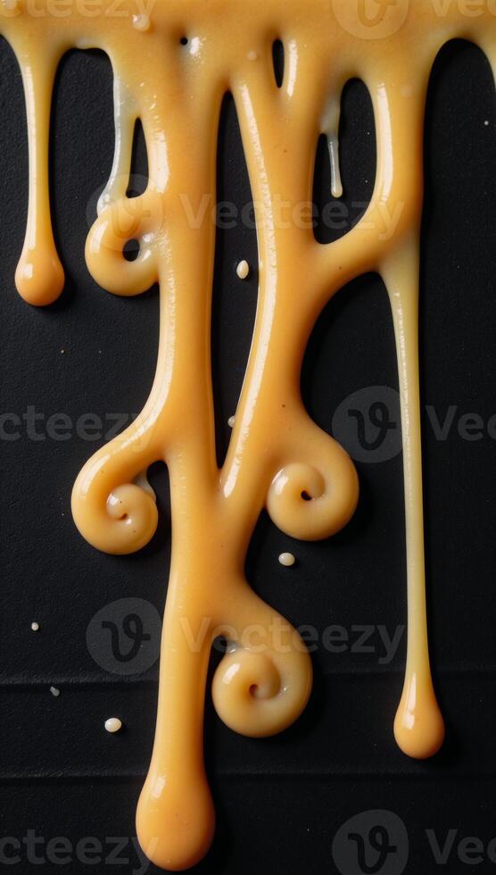 Melted cheese patterns on textured background photo