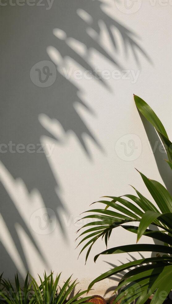 A dark silhouette from palms in summeryspring setting photo