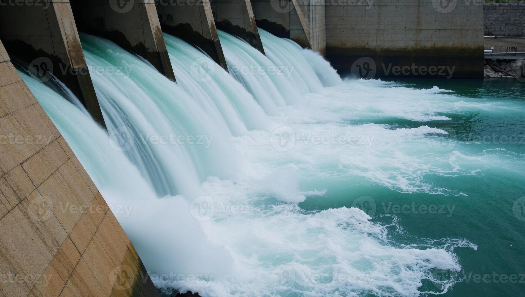 Renewable hydroelectric power from flowing river currents photo