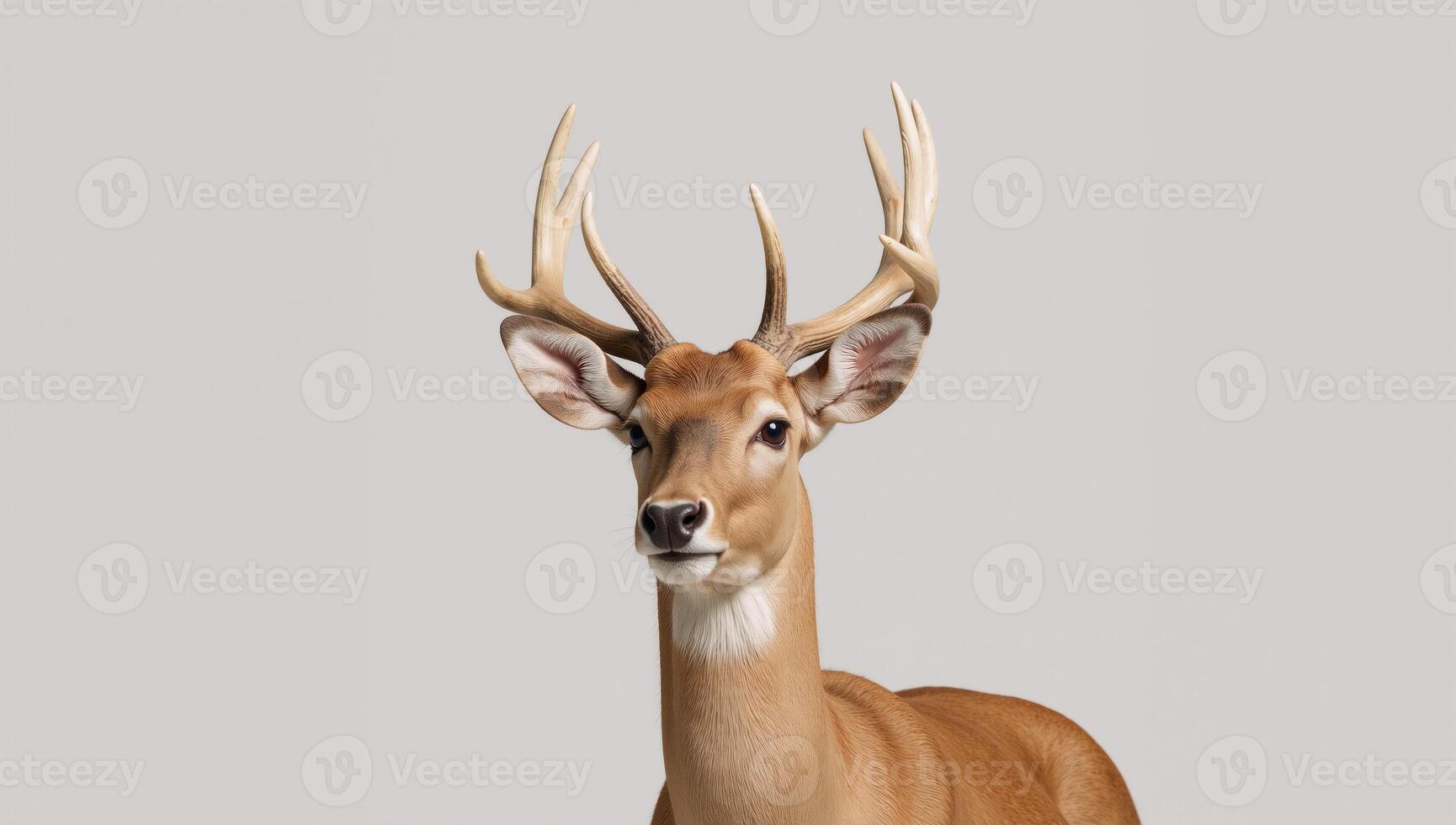 Lone deer against backdrop setting photo