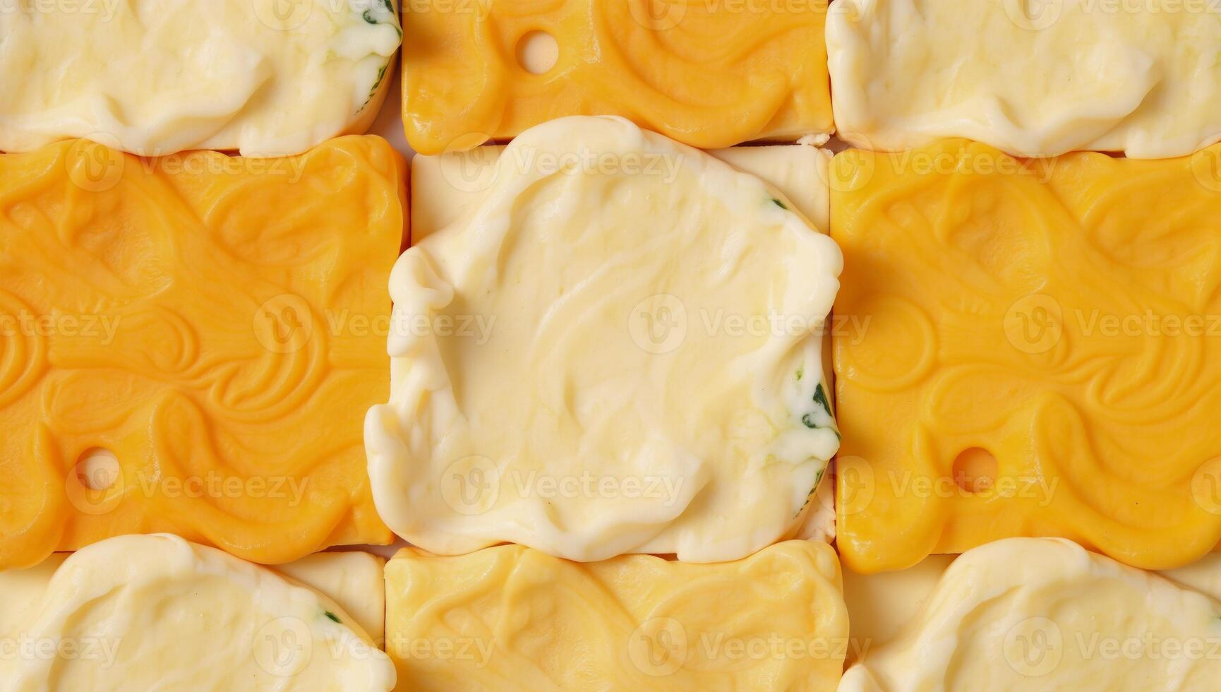 Pattern showcasing an array of diverse cheeses with creamy vibrant tones photo