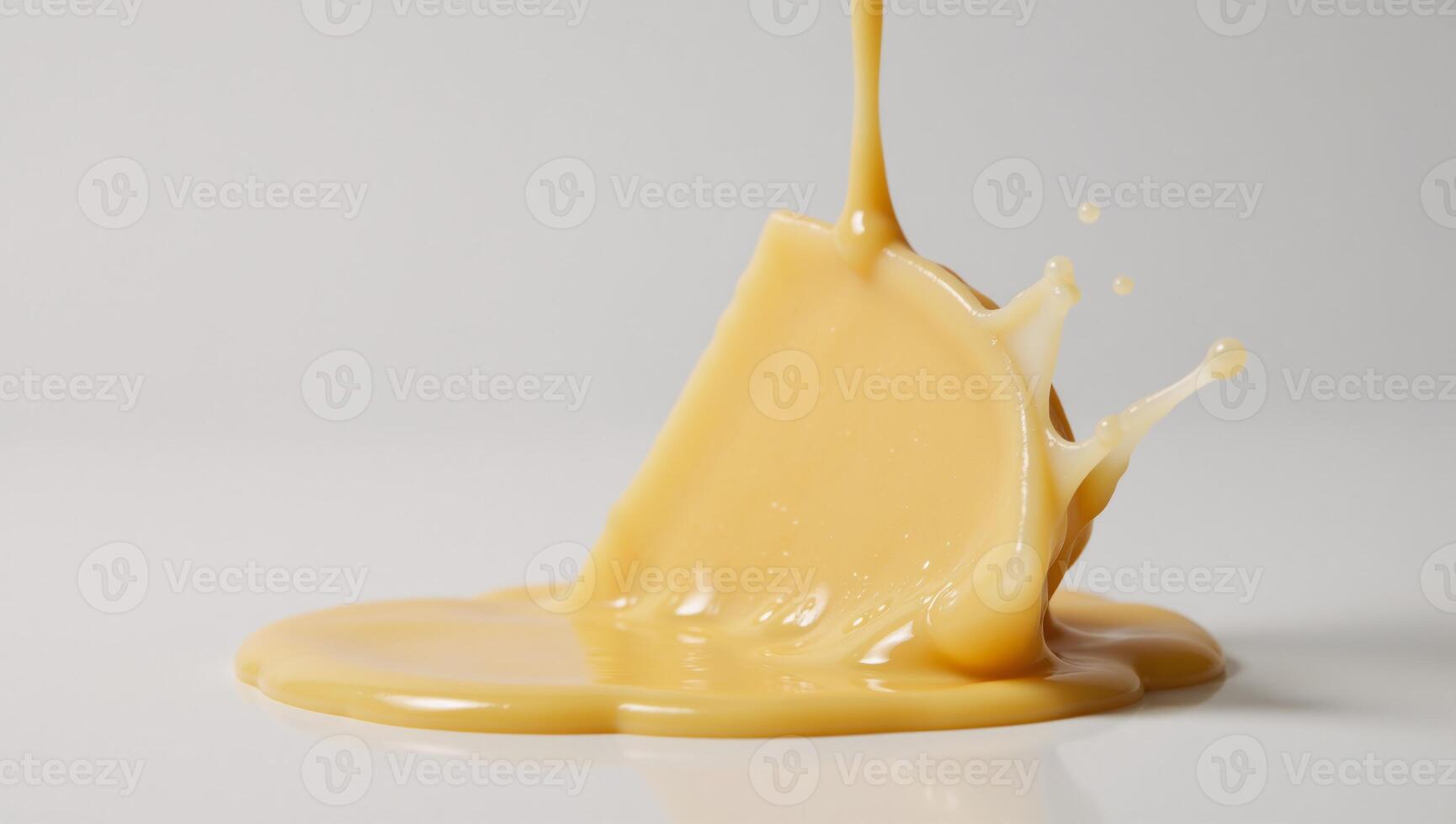 melted cheese with drippy swirls and sauce splashes photo