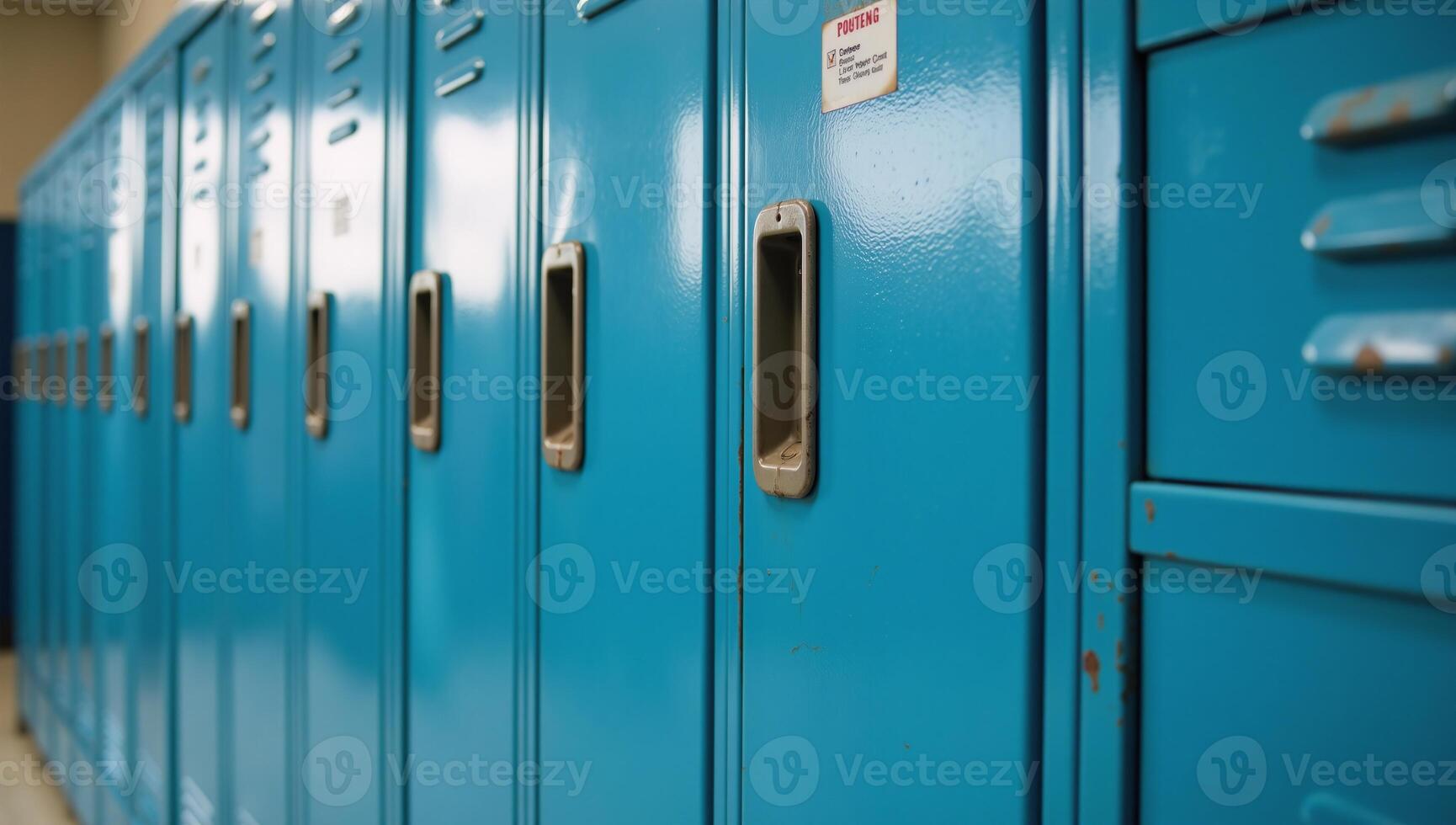 School locker with a blue color scheme photo