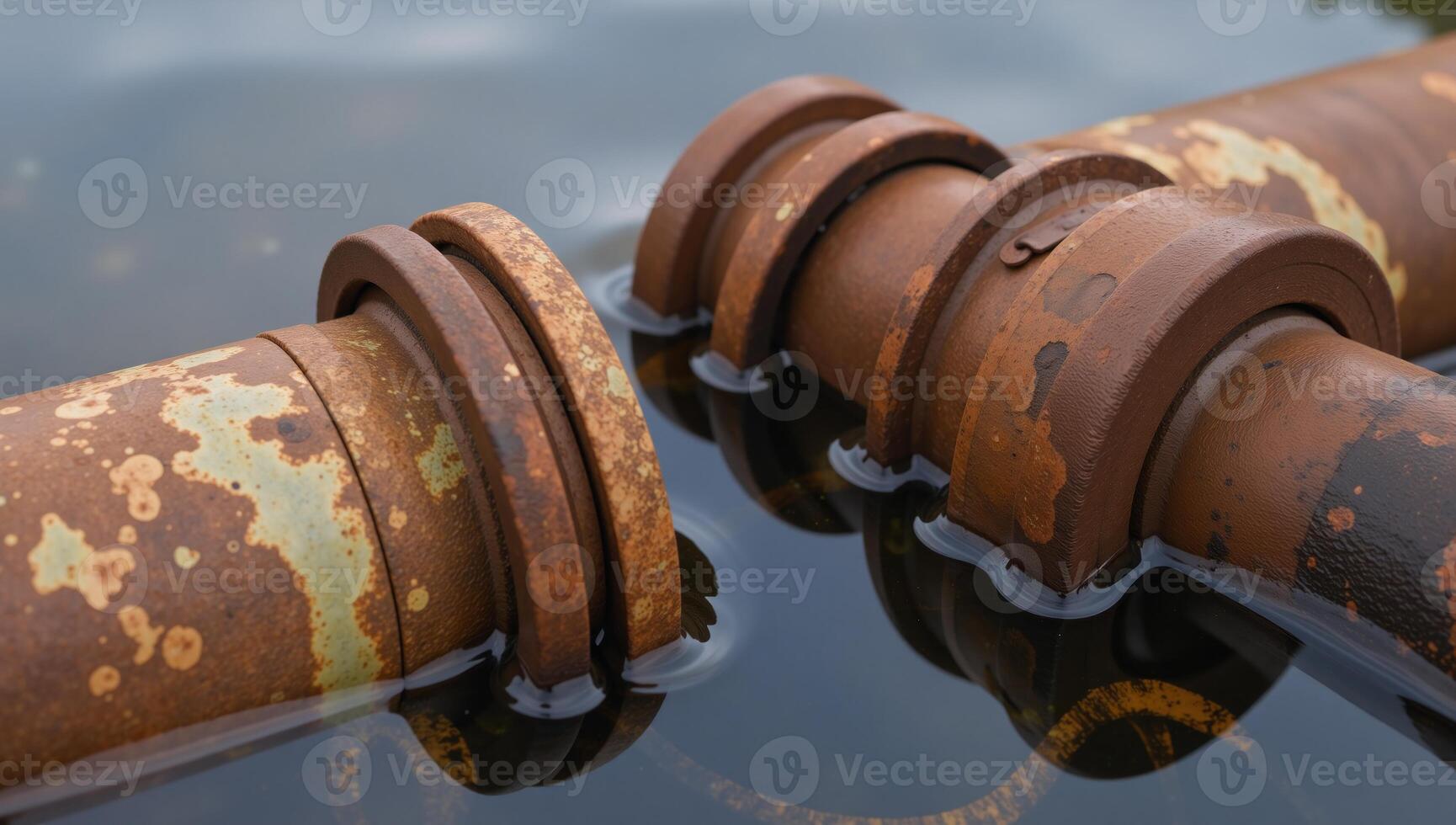 Rusty pipes contribute to water pollution photo