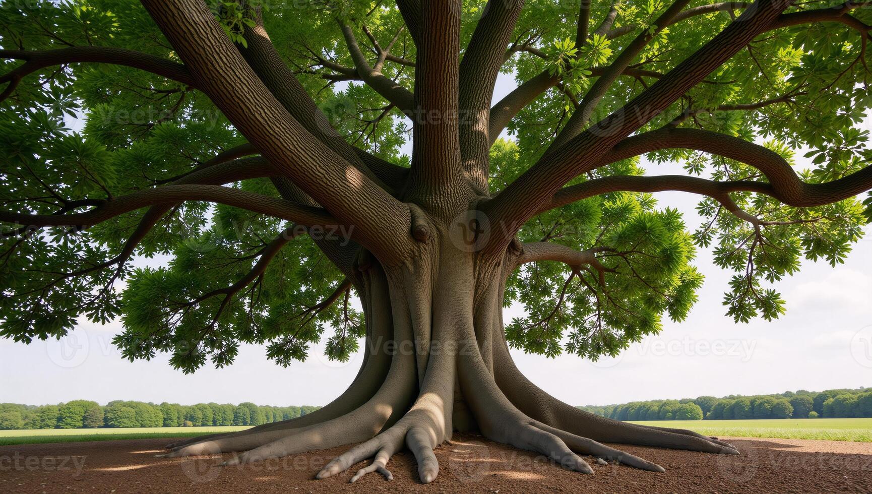 A digital illustration featuring an intricately detailed Tree of Life with its extensive root system photo
