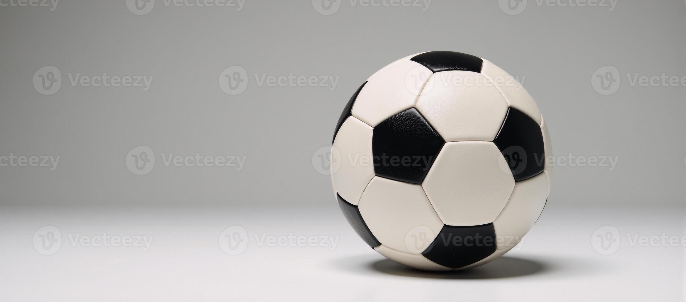 Isolated soccer ball visualized in 3D perspective photo