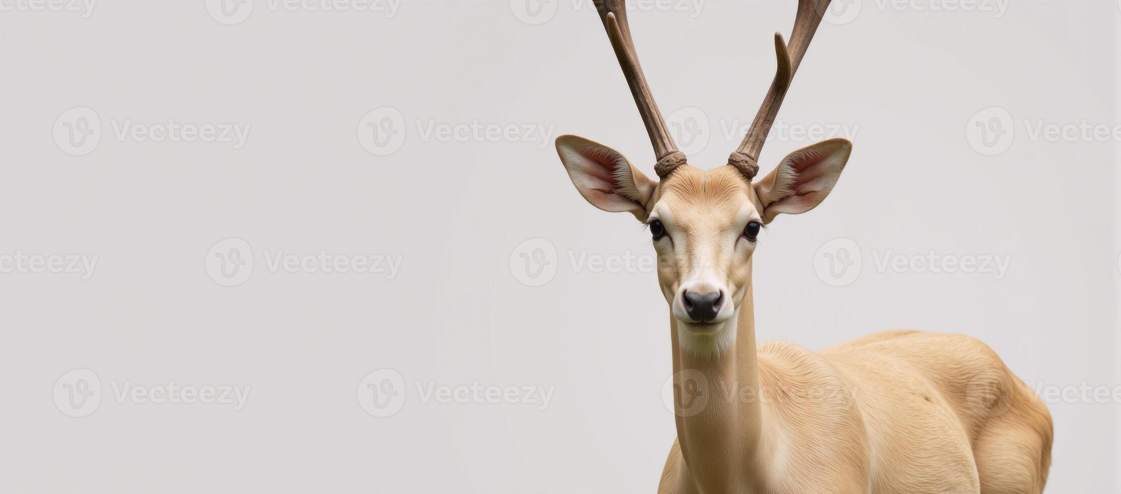 Lone deer against backdrop setting photo
