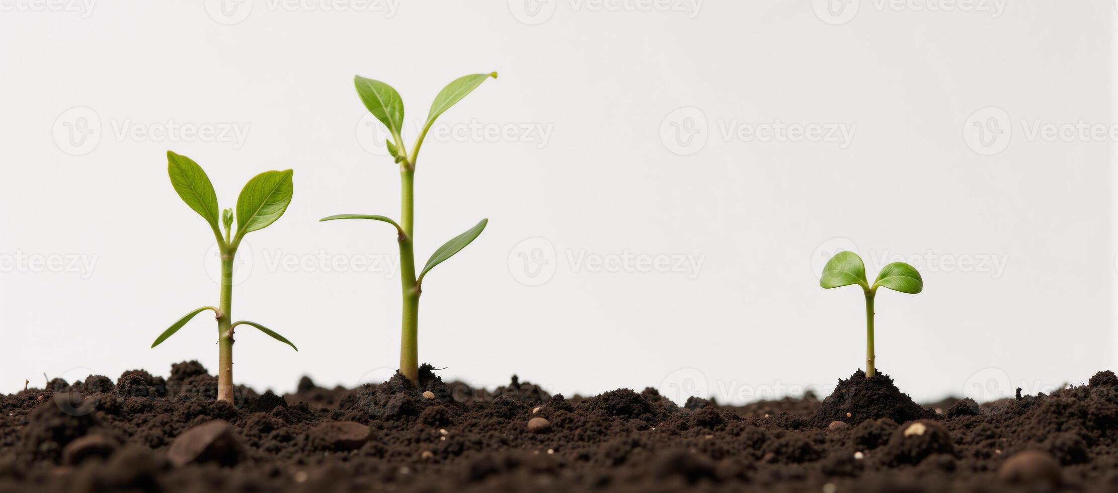 Isolated illustration of a tree sprouting from the earth created with intricate details and textures photo