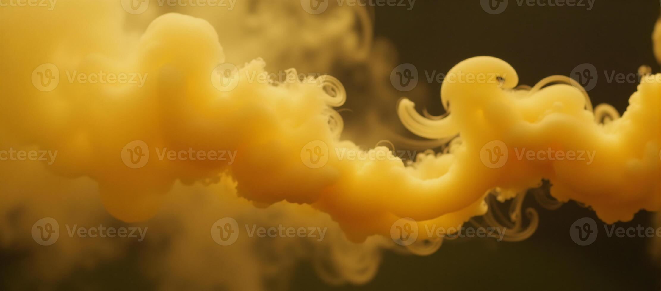 Slowly rising yellow smoky mist with realistic atmosphere photo