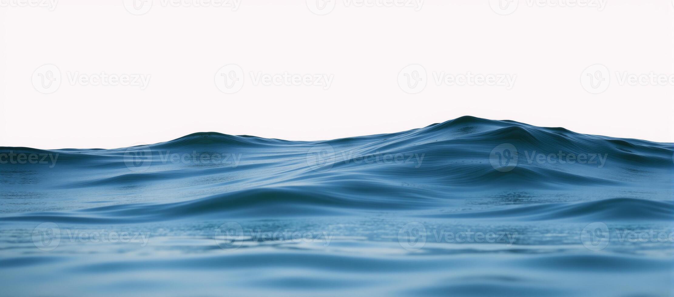 Ocean water with surface wave isolation on transparent backdrop photo