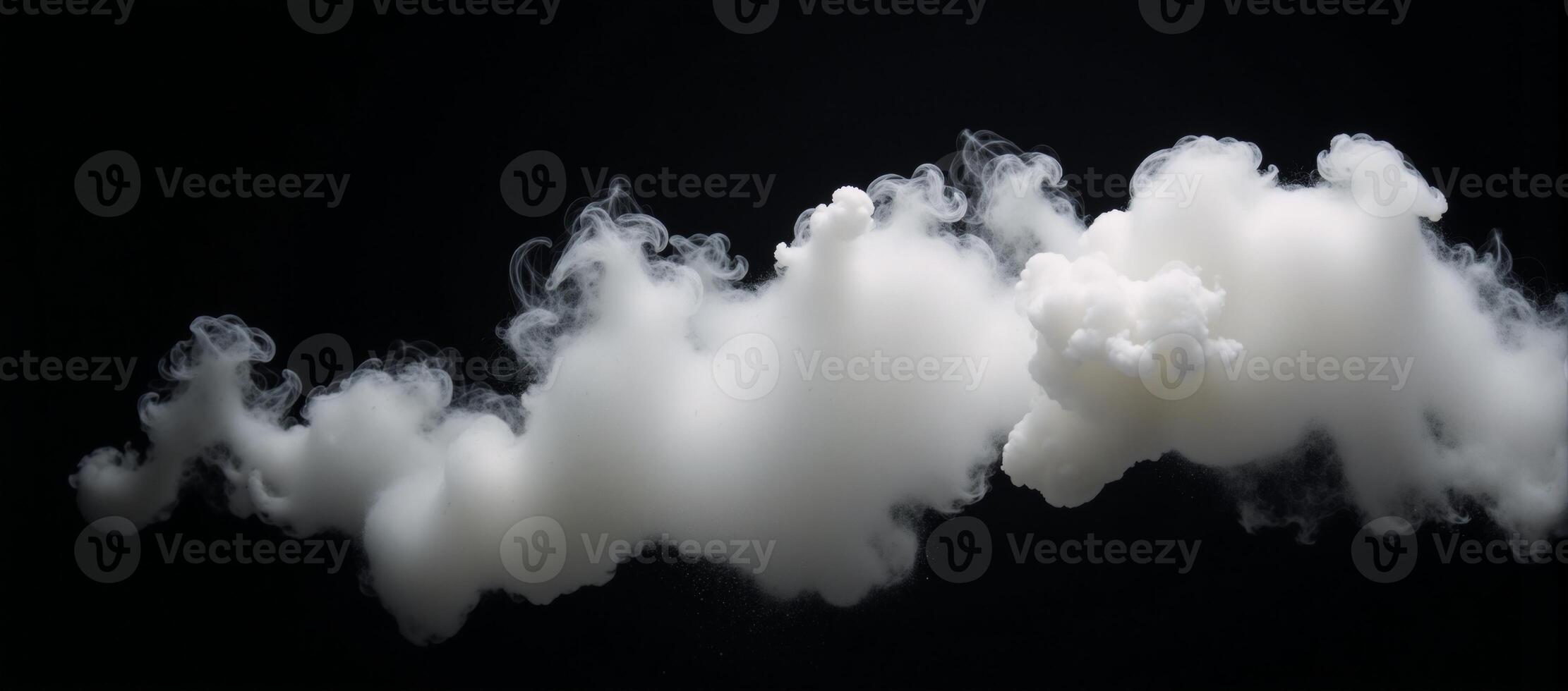A smoke powder overlay adds isolating white fog with smoky effects to black backdrop photo