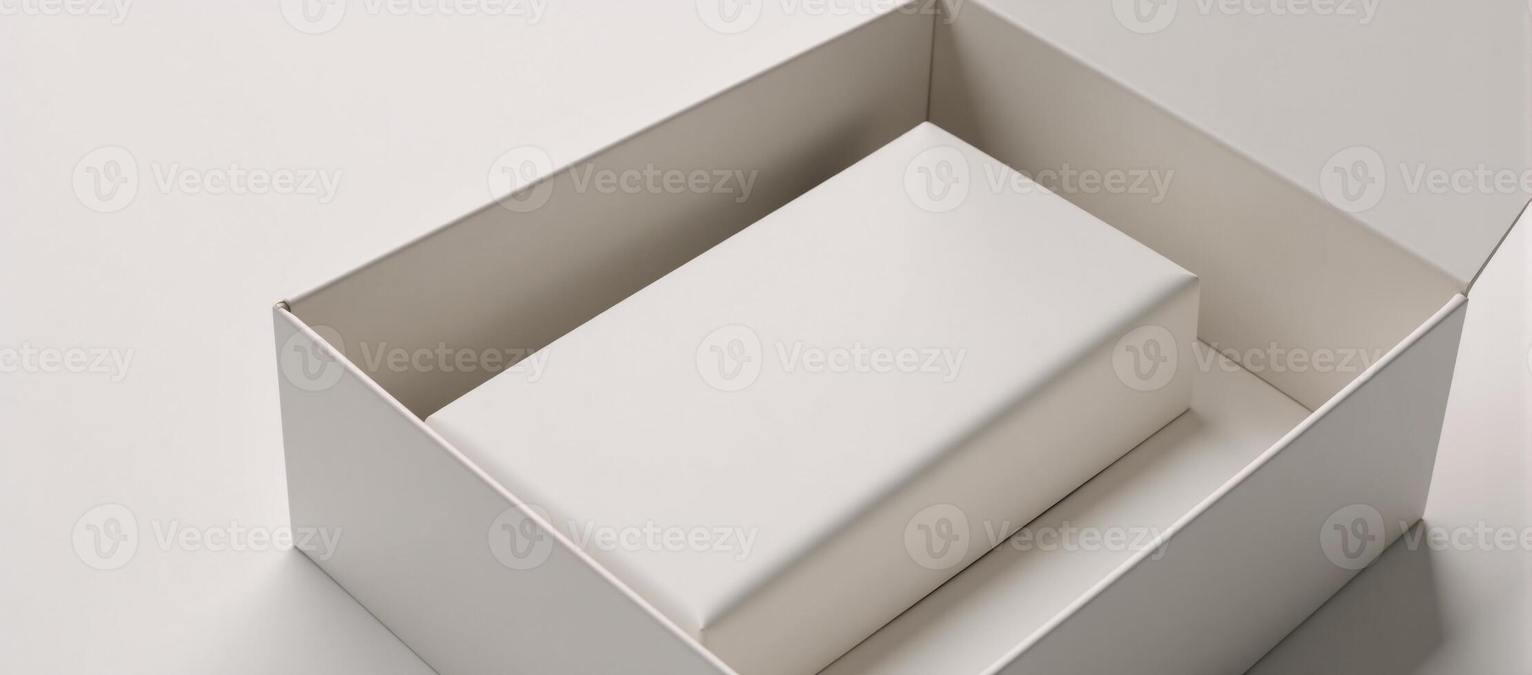 3D Rendering Triangular Cake Slice Mockup Package in a Blank Box Template photo