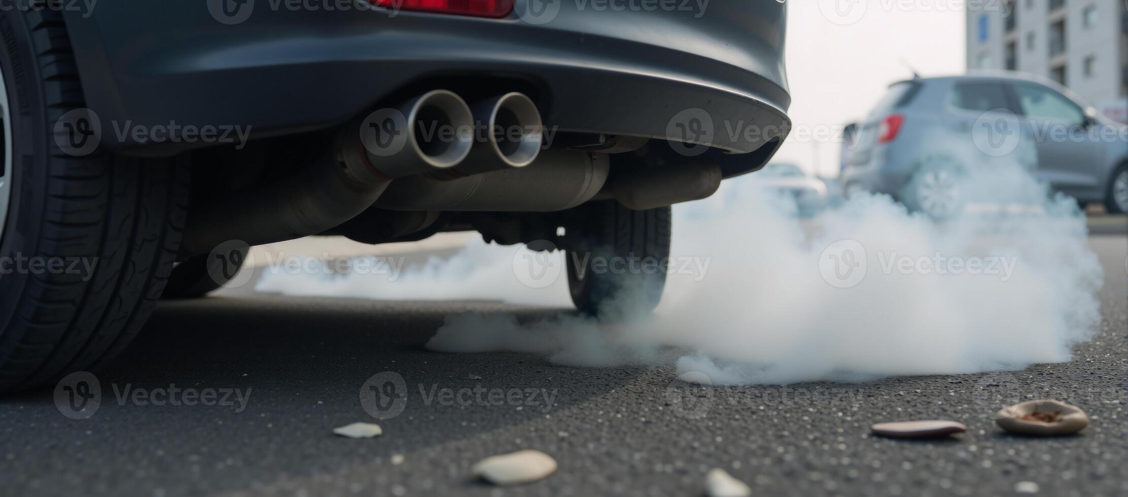 Car exhaust contributing to pollution photo