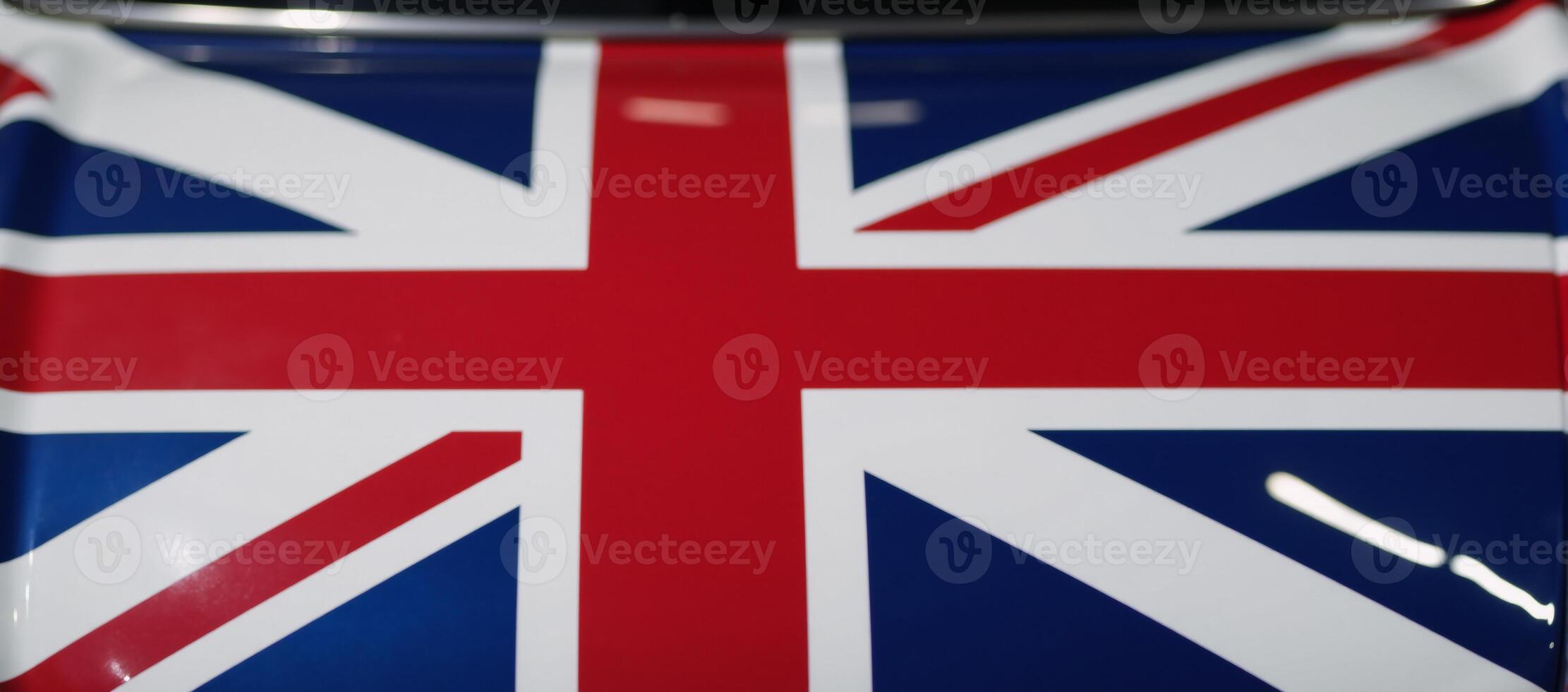A lone vehicle featuring the iconic Union Jack flag British flag photo