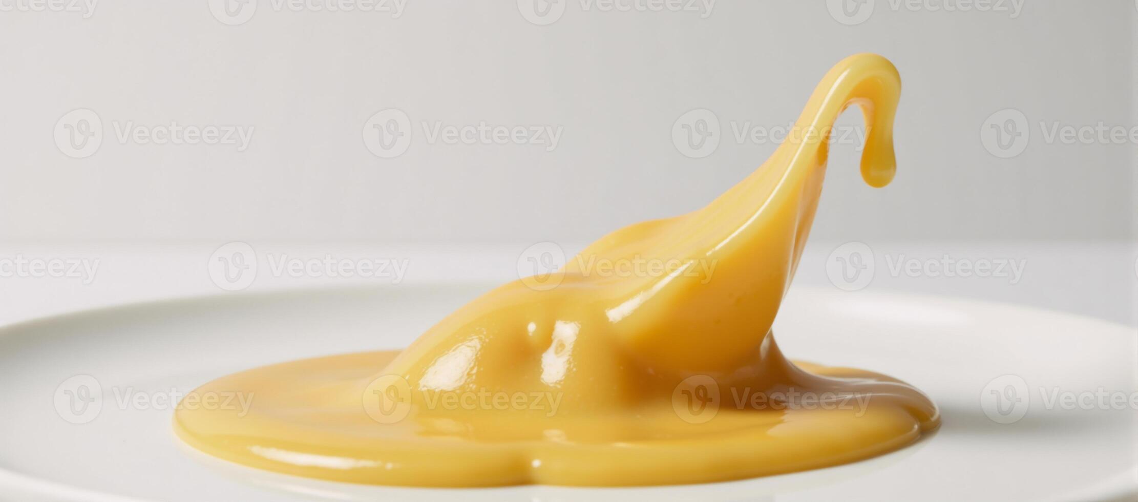 melted cheese with drippy swirls and sauce splashes photo
