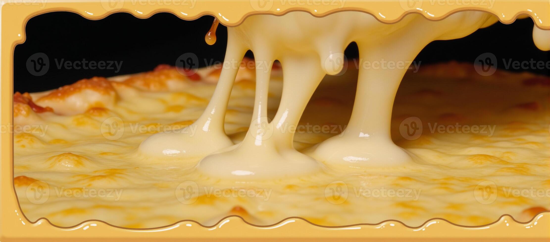 Meltedcheese frame adds charm to pizzassandwichespasta Cartoon border with mellow cheesy droops Charming Cheese Frames Border Set photo
