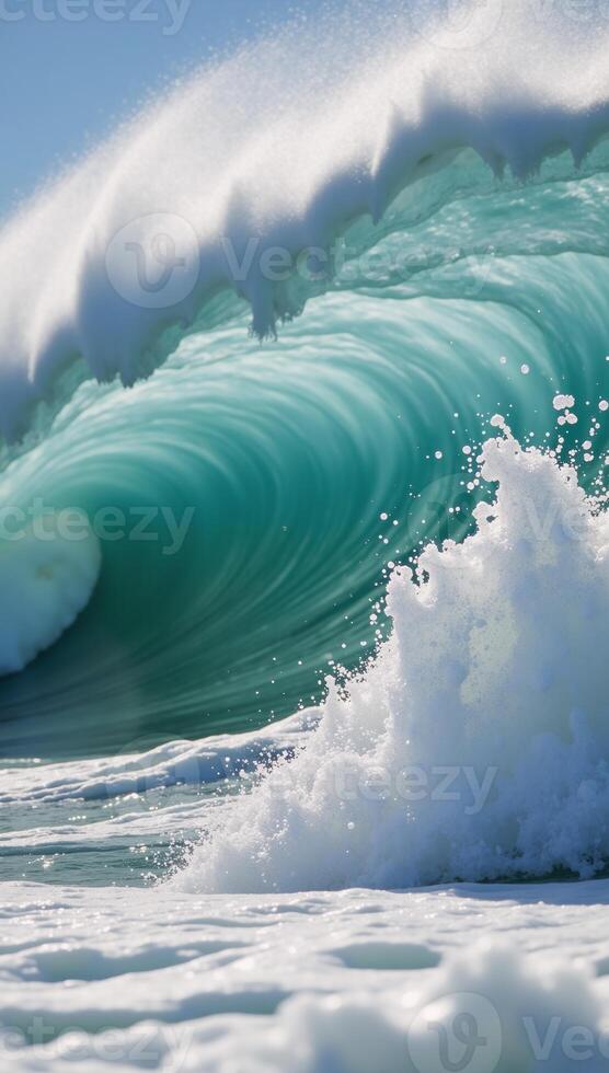 A water circle with a splashing foam wave eleven waves photo