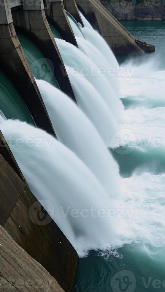 Renewable hydroelectric power from flowing river currents photo