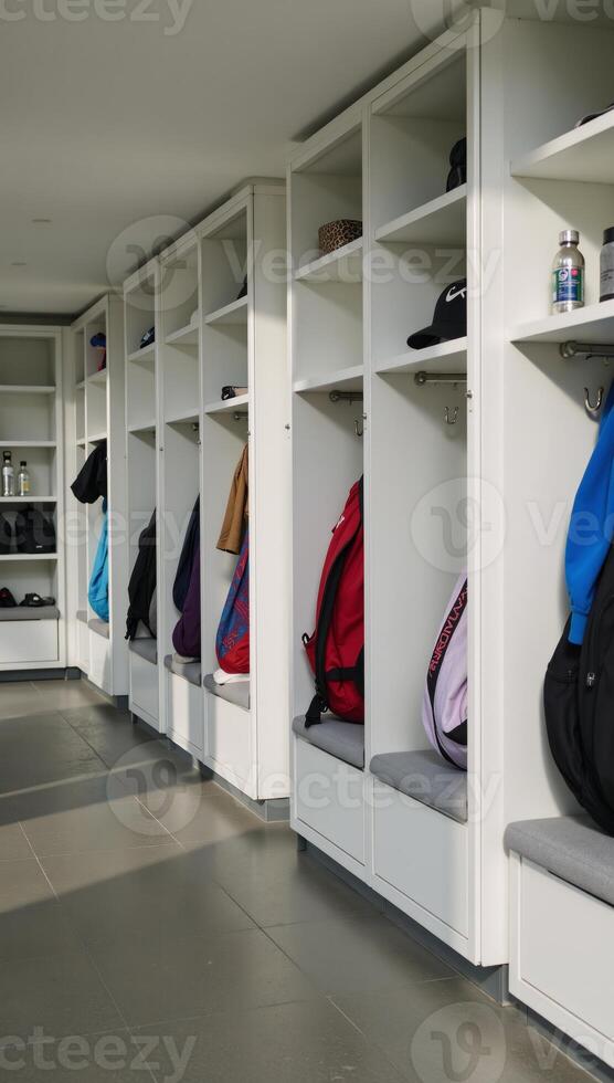 Neat Lockers Aligned Visualize an organized locker room photo