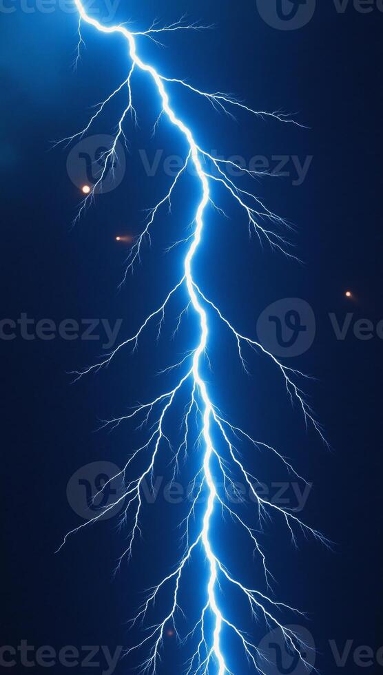Digital art showcasing an intense blue lightning bolt with a fractal texture and dynamic abstract design against a highcontrast backdrop photo