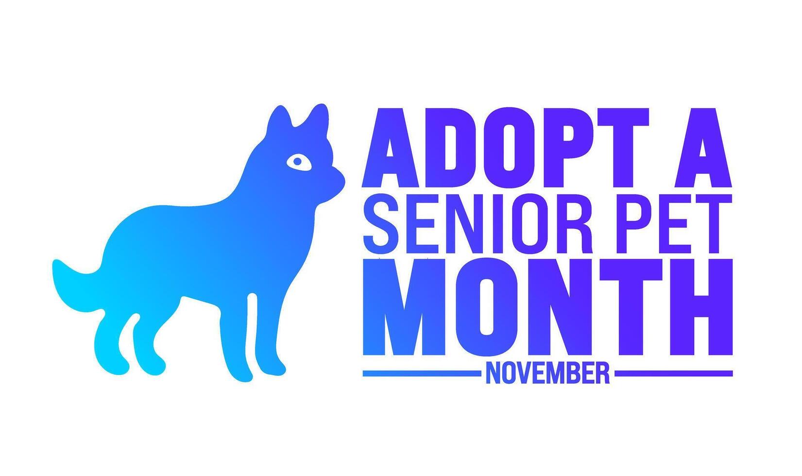 adopt a senior pet month background or banner design template vector