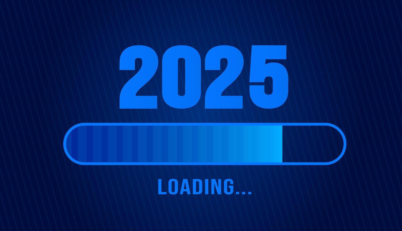 2025 progress loading bar corporate business technology blue color background or banner design template. Happy new year wish blue color loading bar banner design. vector