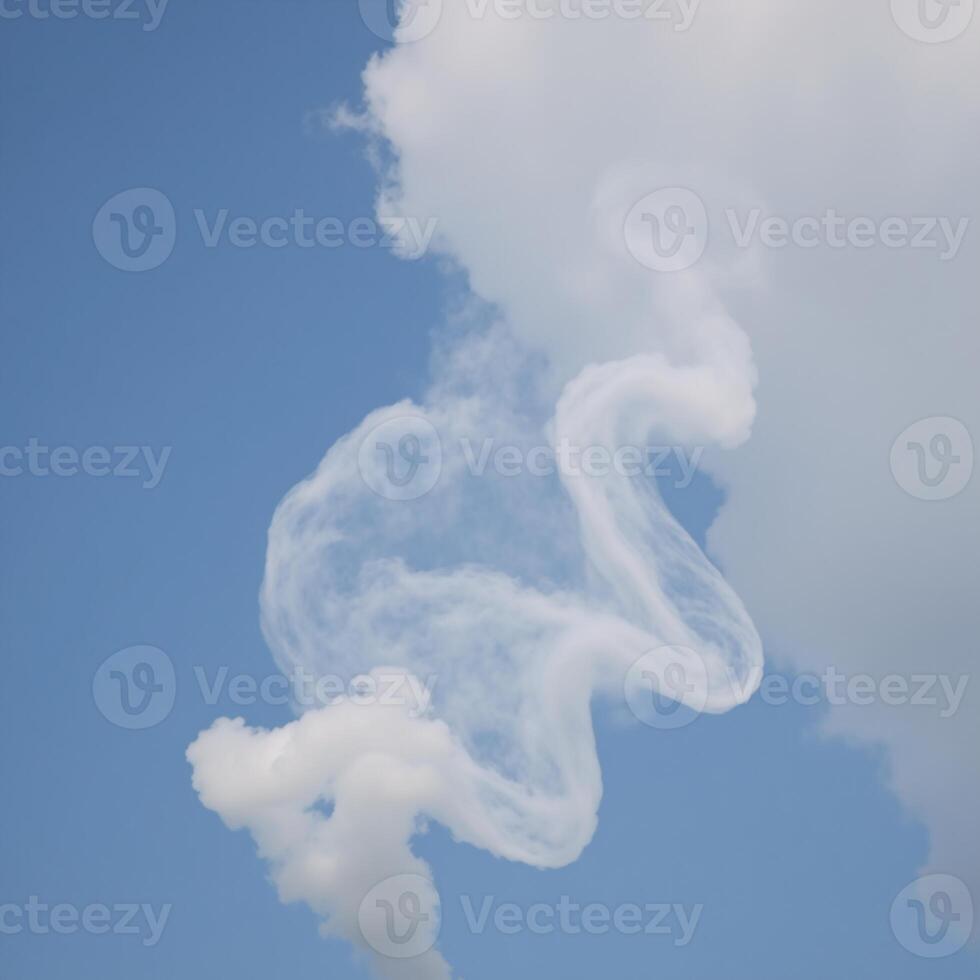 A digital art illustration featuring a cloudlike smoke element with a distinctively wavy or zigzag tail pattern photo