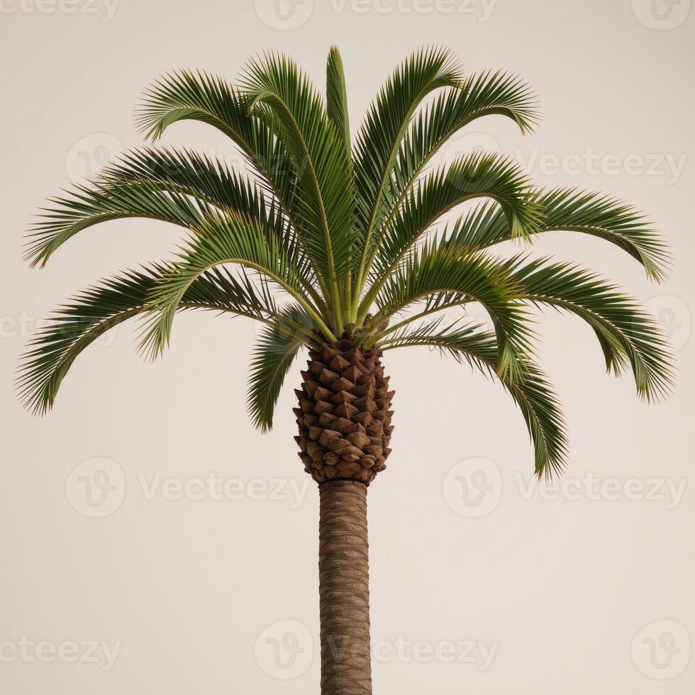 A lone palm tree is featured against an open backdrop photo