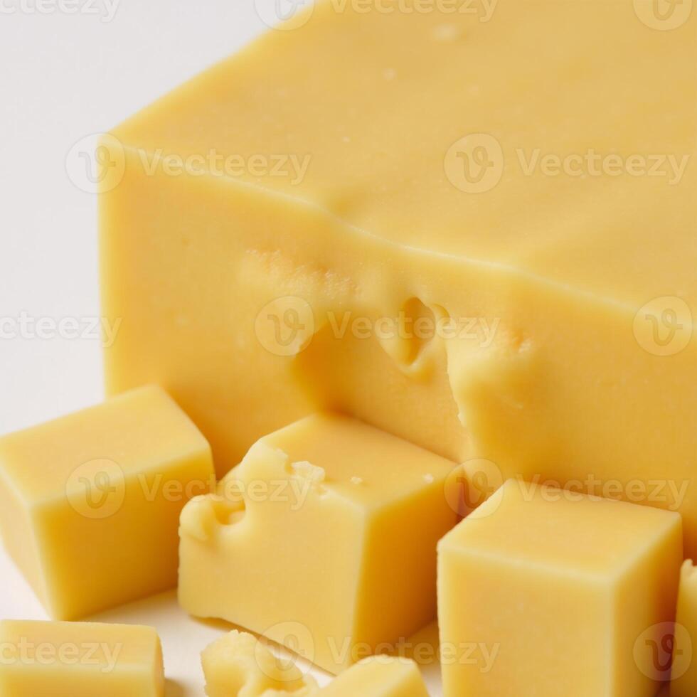 Cubed cheddar dairy cheese portion concise description for block cheese with cubed yellow cheddar pieces photo