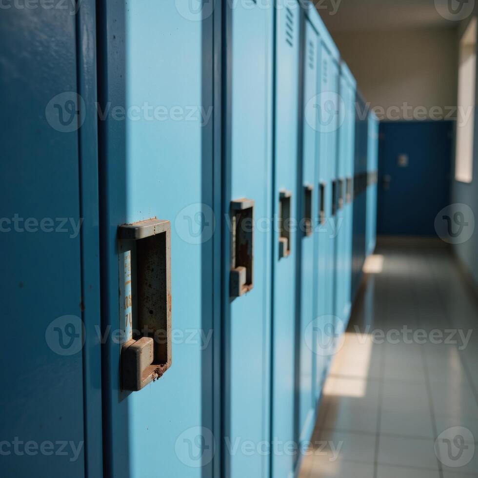 School locker with blue color scheme photo