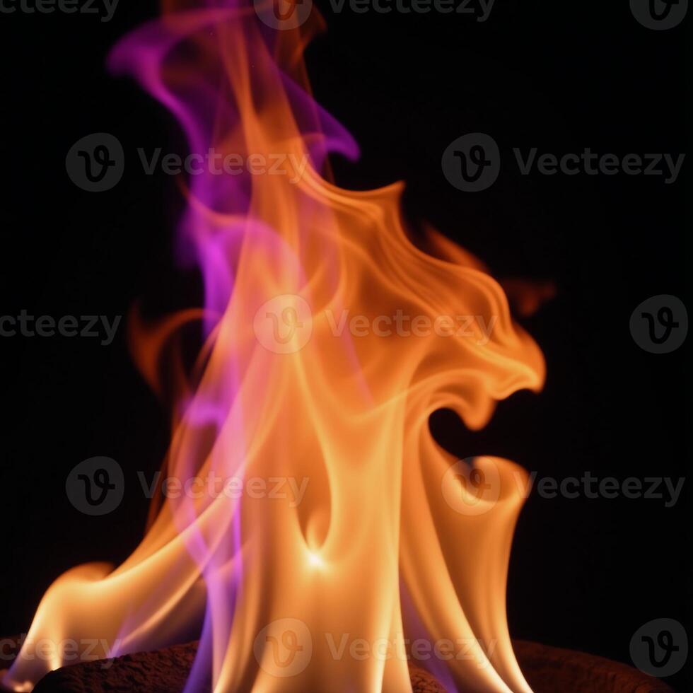 Purpleorange flamed colorful fire photo