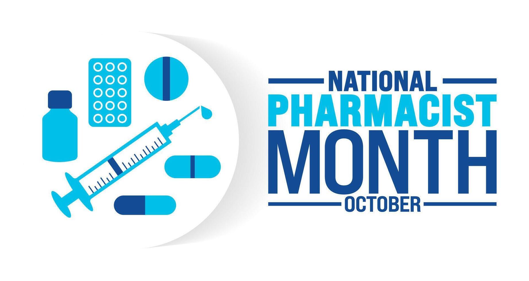 national pharmacist month background or banner design template is observed every year in October. Holiday concept. Template for card, poster, placard, template. eps 10 vector
