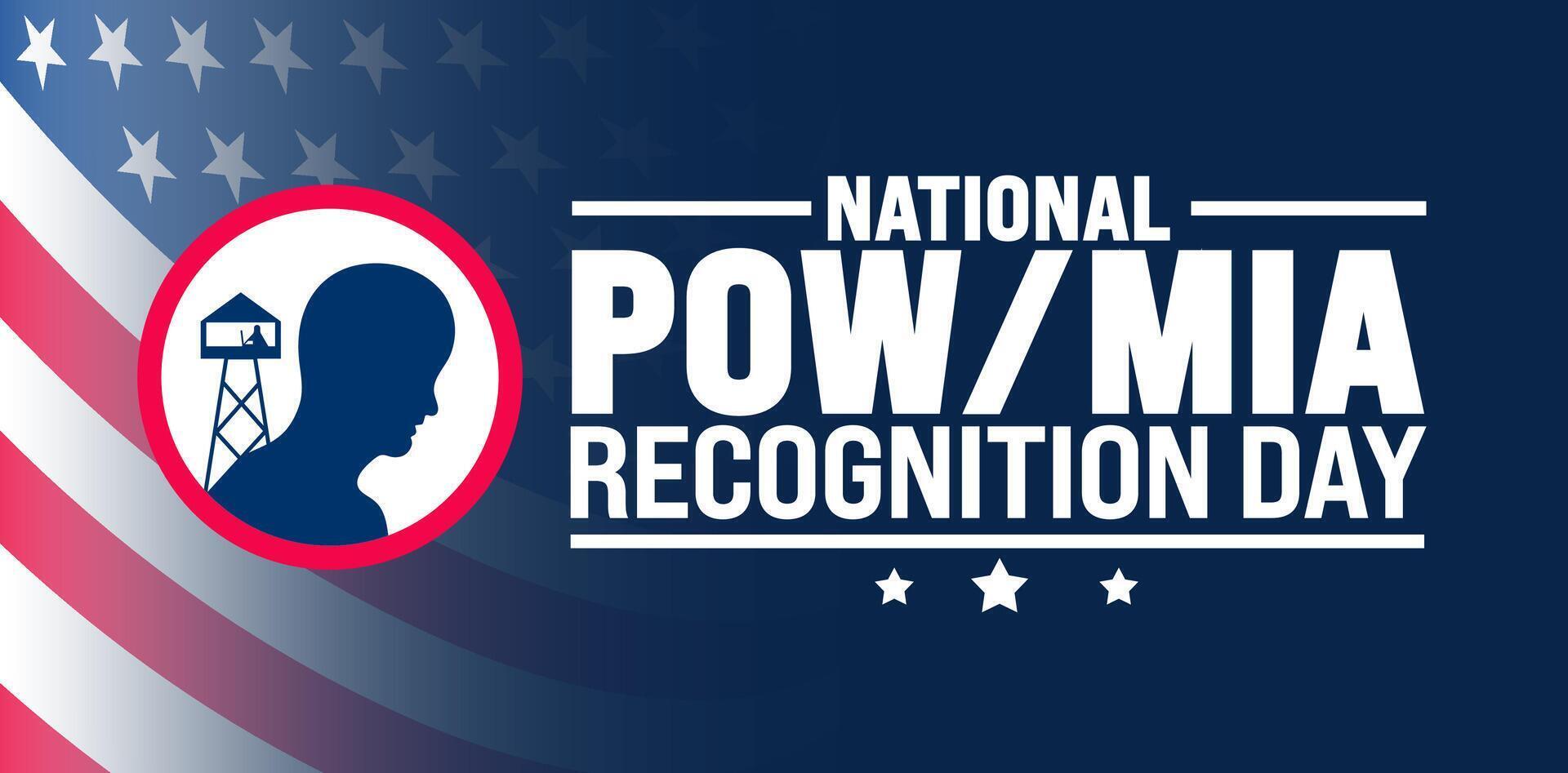 National POW MIA Recognition Day background or banner design template. Holiday concept. Template for background, banner, card, poster, placard, design template with unique shapes with standard color. vector