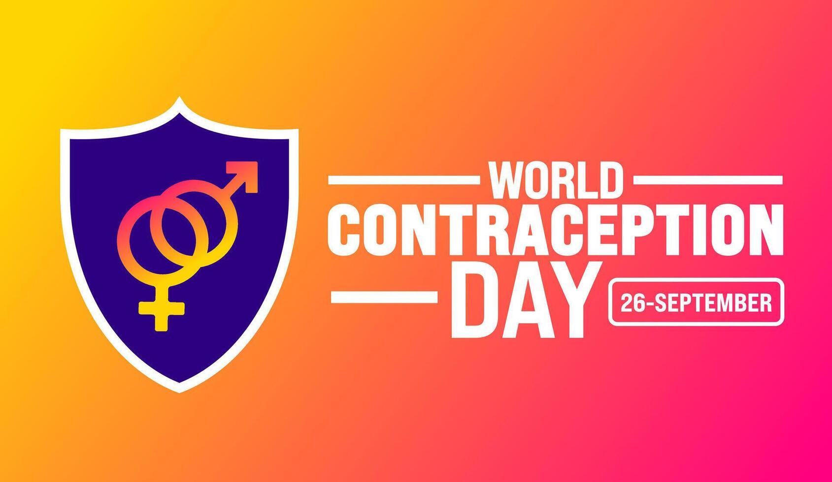 World Contraception Day background or banner design template. Holiday concept. Template for background, banner, card, poster, placard, design template with unique shapes with standard color. vector