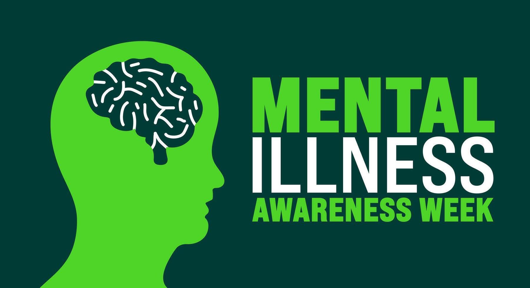 Mental Illness Awareness Week background or banner design template is observed every year in October. Holiday concept. Template for card, poster, placard, template. eps 10 vector