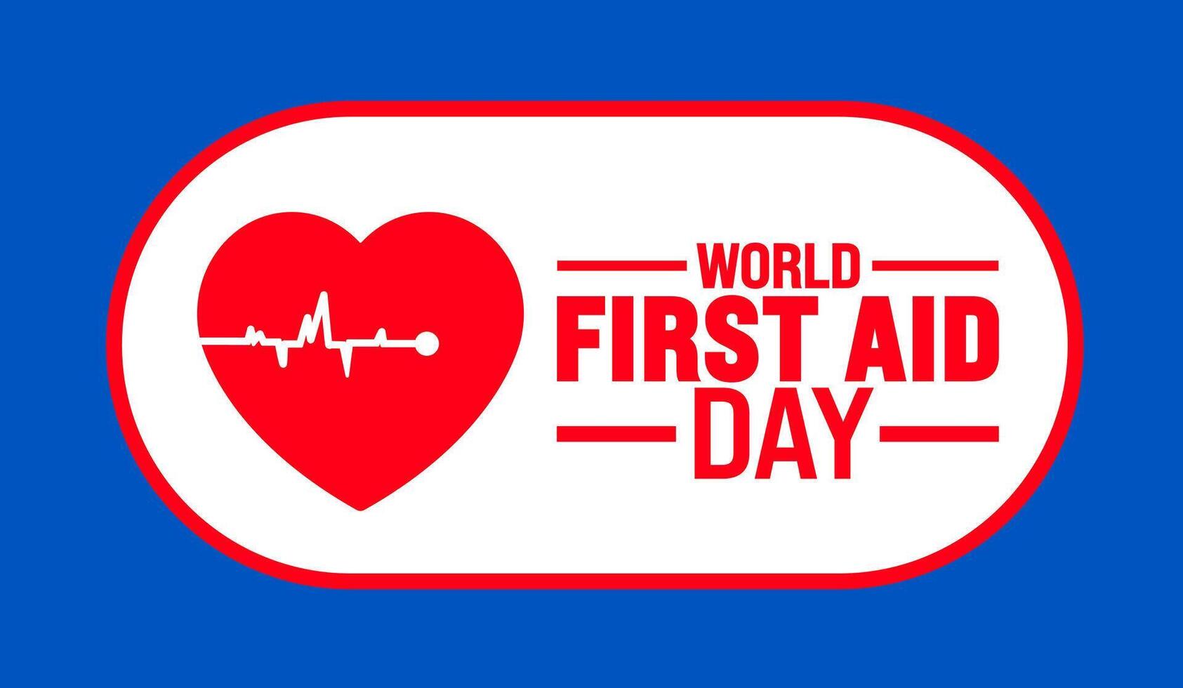 World First Aid day background or banner design template. Holiday concept. Template for background, banner, card, poster, placard, design template with unique shapes with standard color. vector