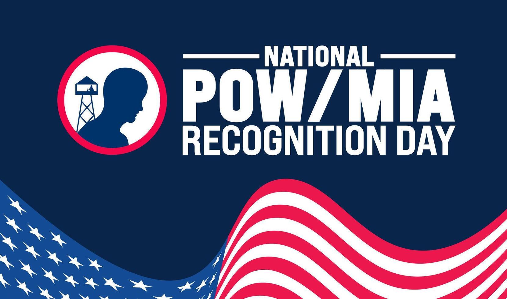 National POW MIA Recognition Day background or banner design template. Holiday concept. Template for background, banner, card, poster, placard, design template with unique shapes with standard color. vector