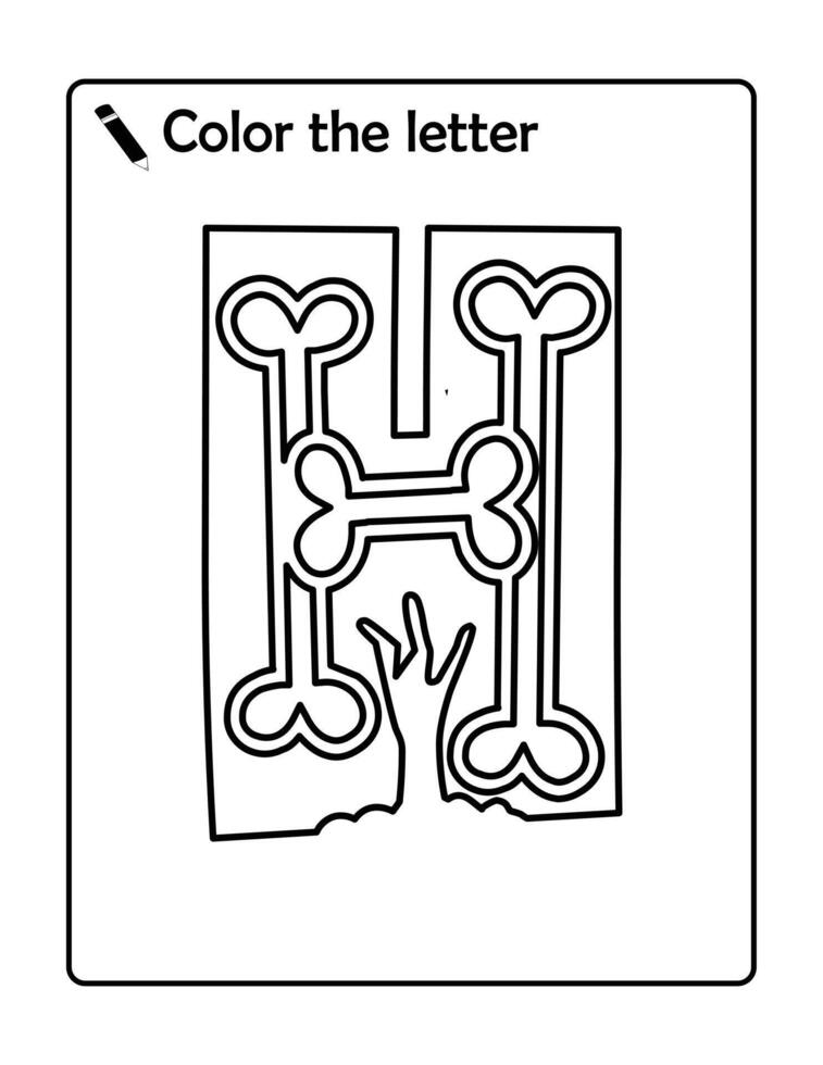 Halloween H alphabet coloring worksheet vector