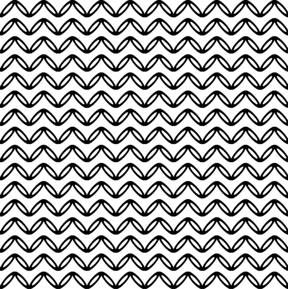 Original black seamless pattern in the form of wavy lines on a white background vector