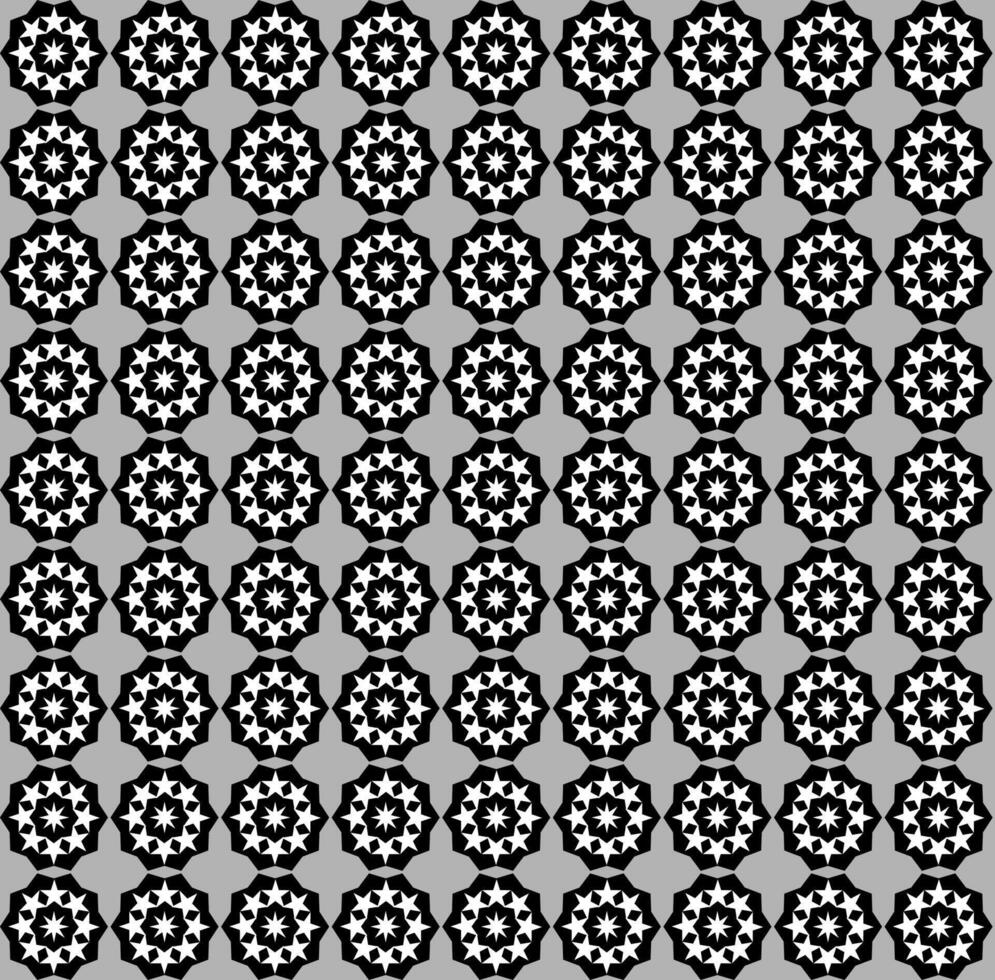 Seamless geometric pattern in black and white on a gray background vector