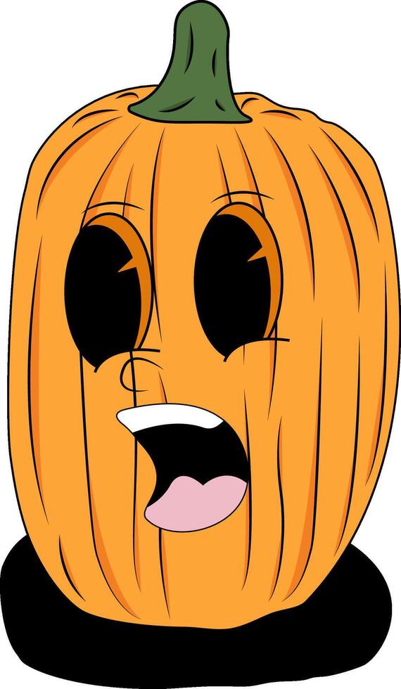 Spooky Halloween pumpkin ideal for party invitations, social media posts, or holiday themed designs for cards, posters, and decorations. vector